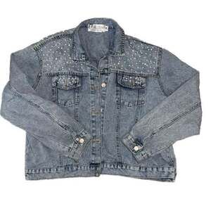Heirloom Bridal Co. Cluster Pearl Beaded Bride Denim Jacket